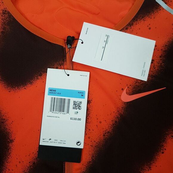 NIKE Therma Fit Wild Run Reversible Repel Running Vest Jacket Mens MEDIUM Orange - Picture 7 of 9